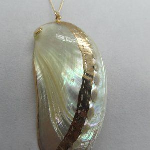 Abalone Shell Gold Necklace Dainty 14k
